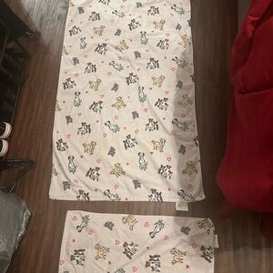 Cute Dog Print bath towel and hand towel Set